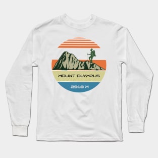 Mount Olympus, 2918m ,Climber Long Sleeve T-Shirt